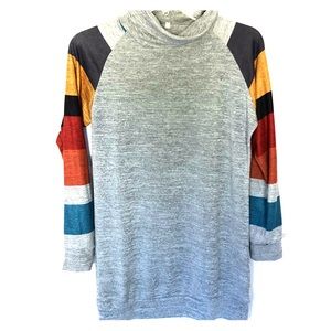 KRL Striped Sleeve Turtleneck Sweater Medium